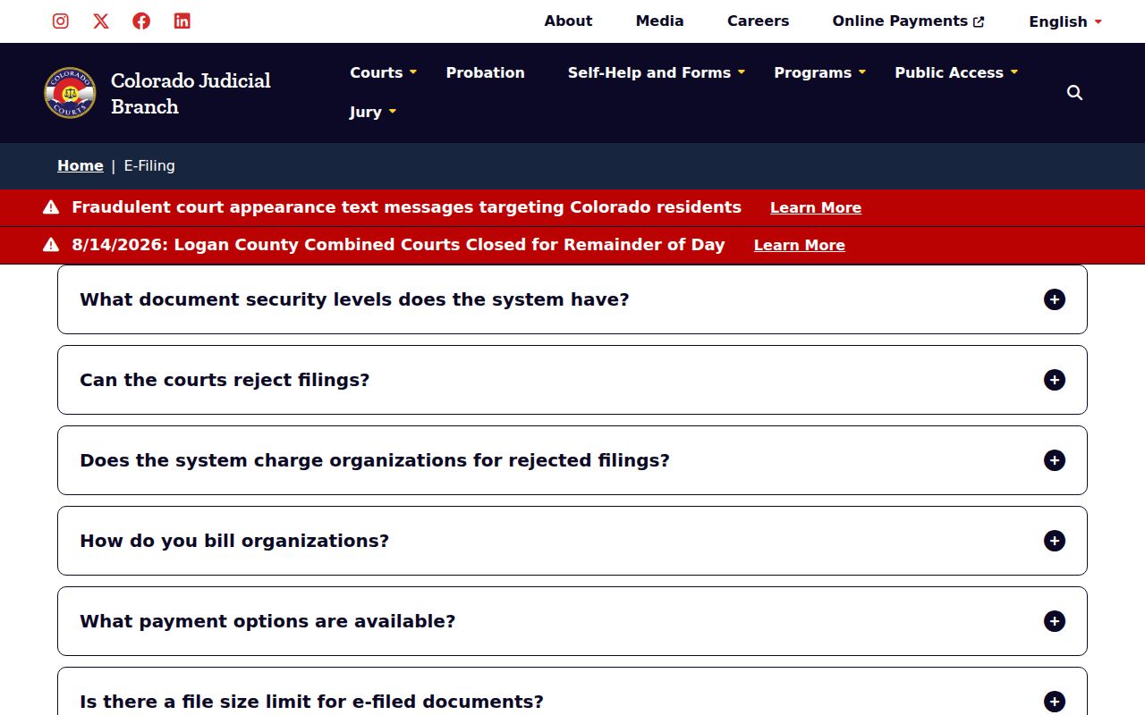 Grand County case search court document security levels