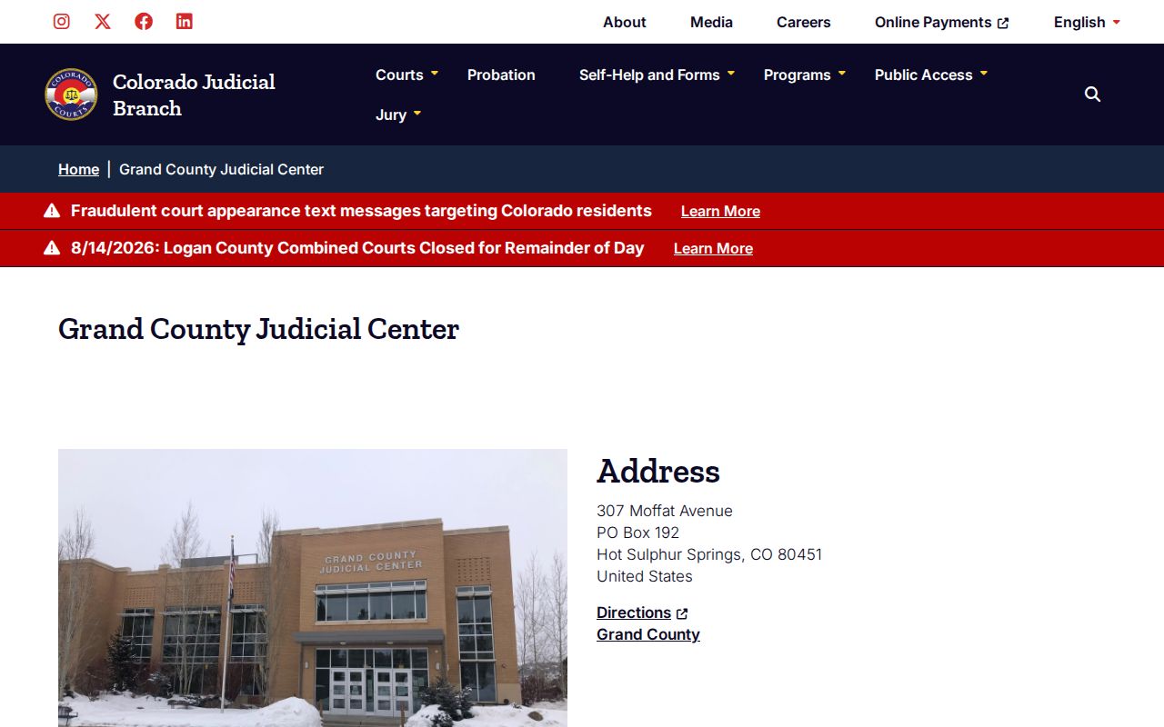 Grand County court docket Judicial Center location