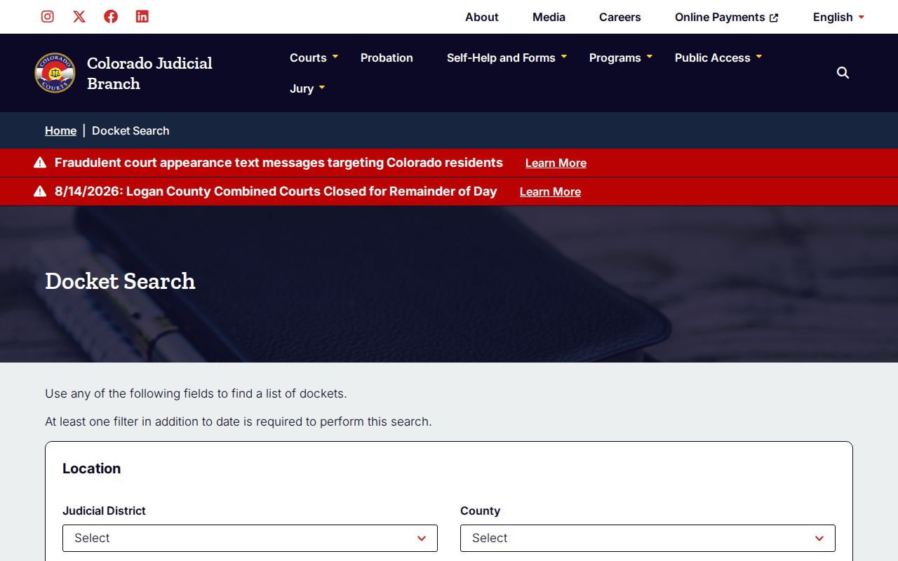 Grand County court schedule statewide hearing search
