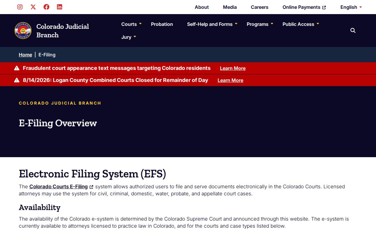 Grand County court records Colorado Courts E-Filing access