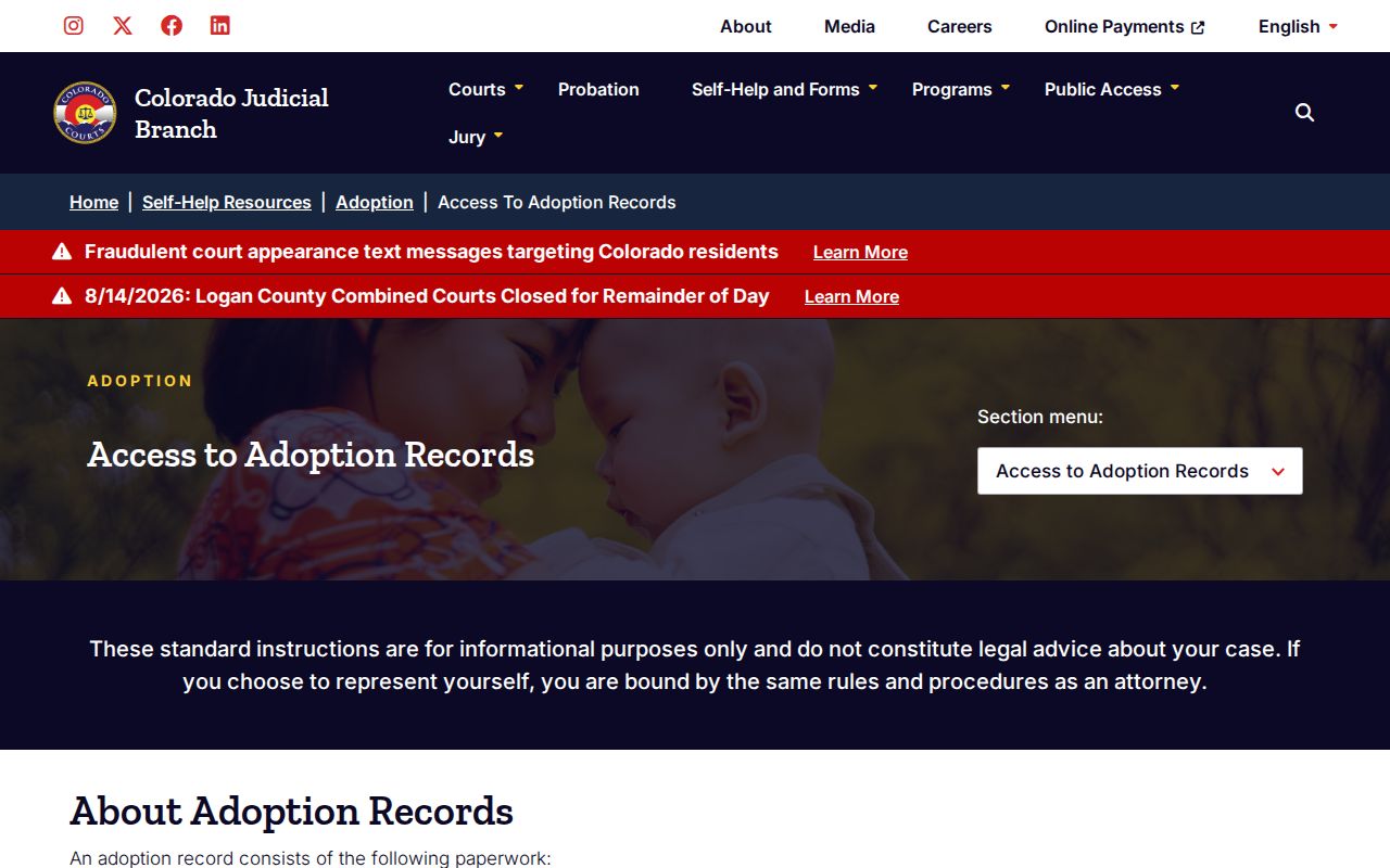 Grand County court case records adoption confidentiality access
