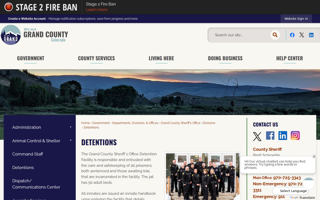 Grand County criminal court dockets jail bond contact page