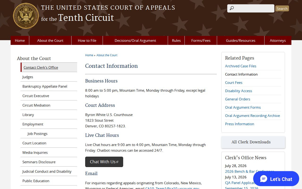 Hot Sulphur Springs court records and separate Tenth Circuit clerk