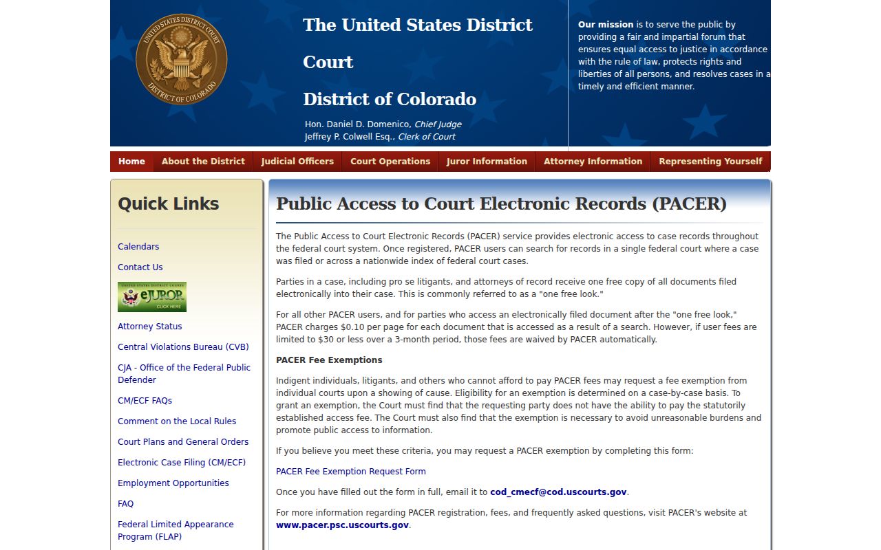 Hot Sulphur Springs court records distinction from federal PACER
