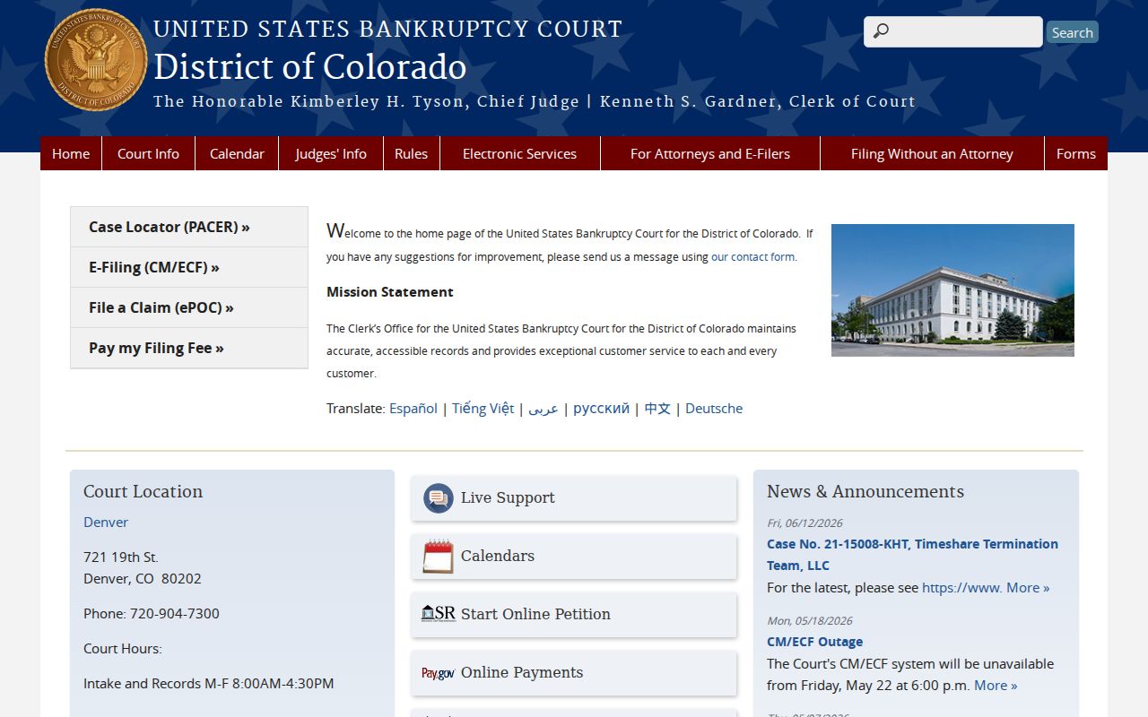 Winter Park court records distinction from Colorado bankruptcy court